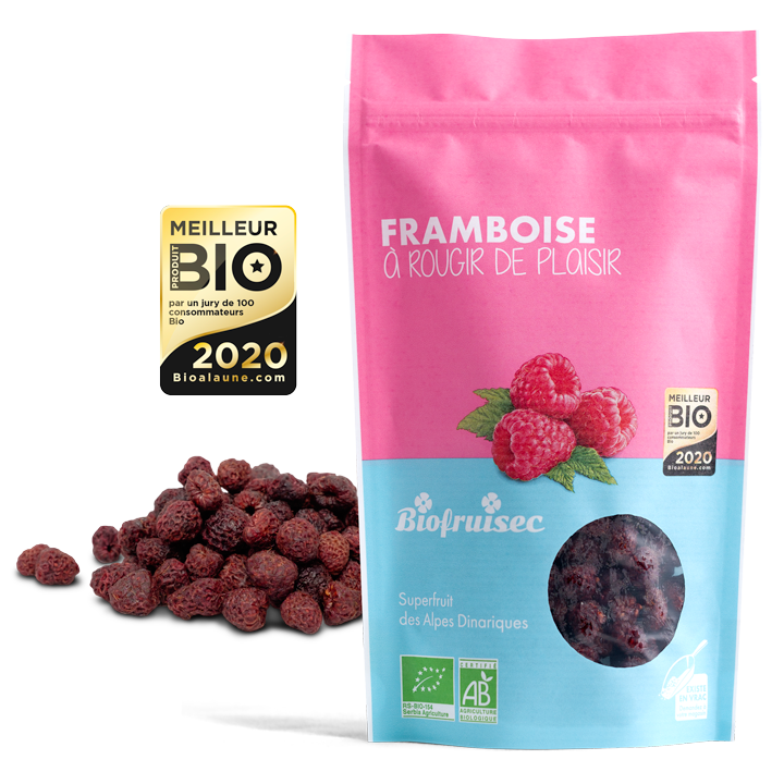 Fraises des bois séchées et leur sachet