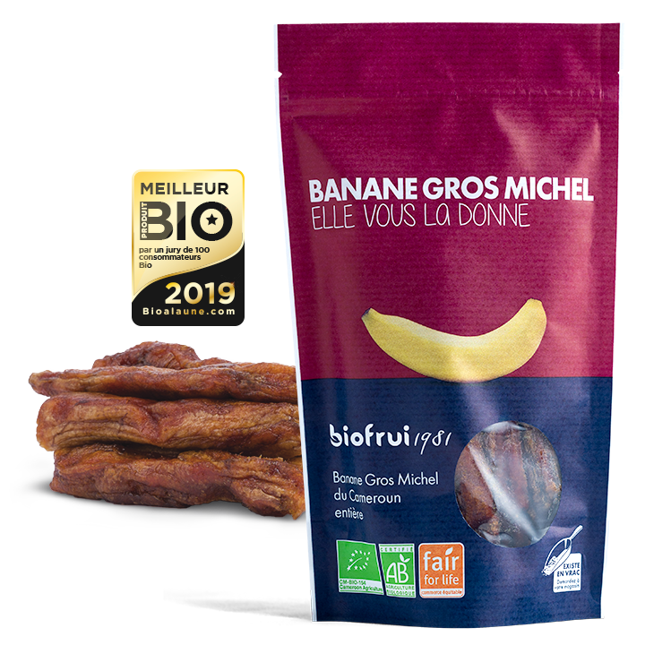 Bananes séchées et sachet